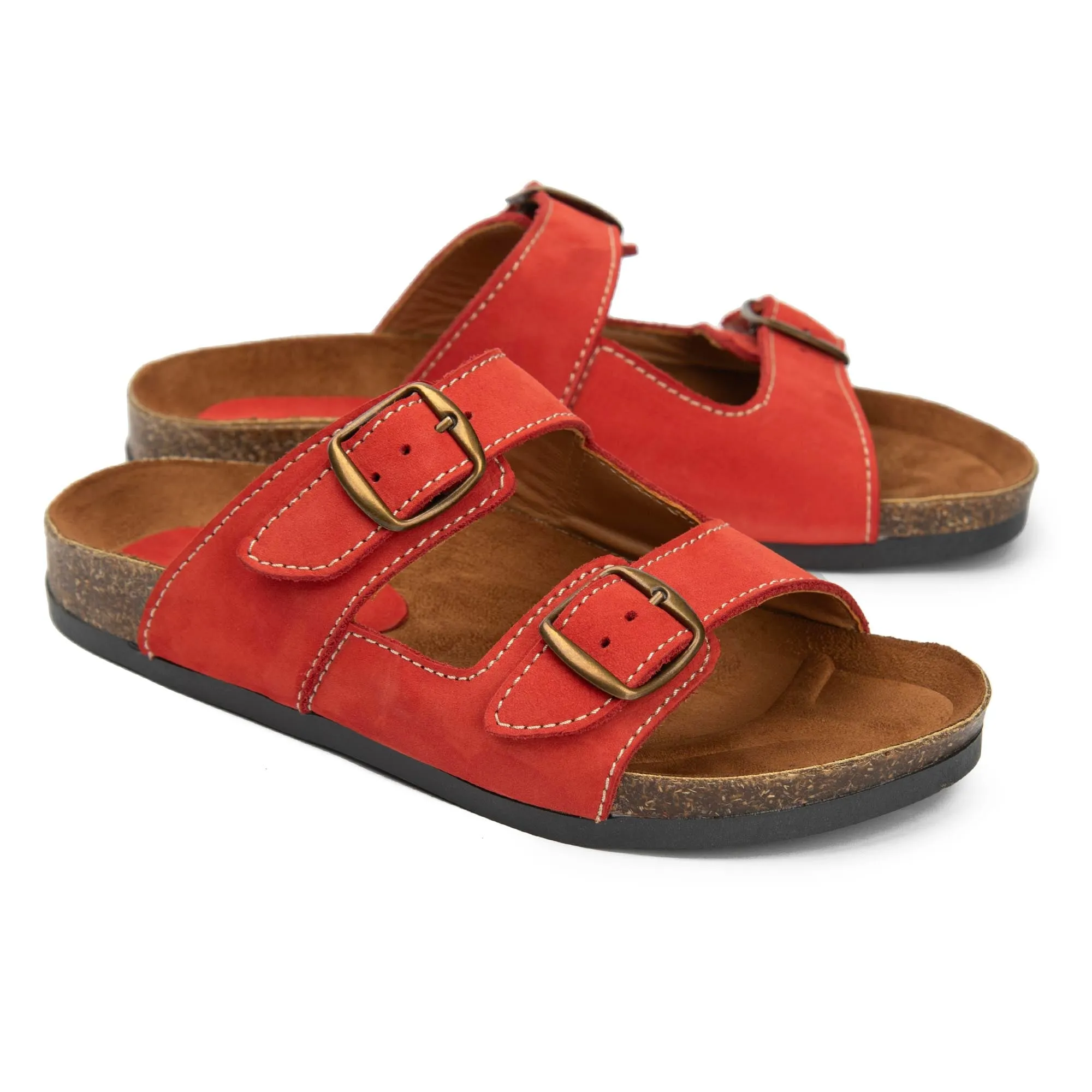 Arizona Red Natural Leather Slippers