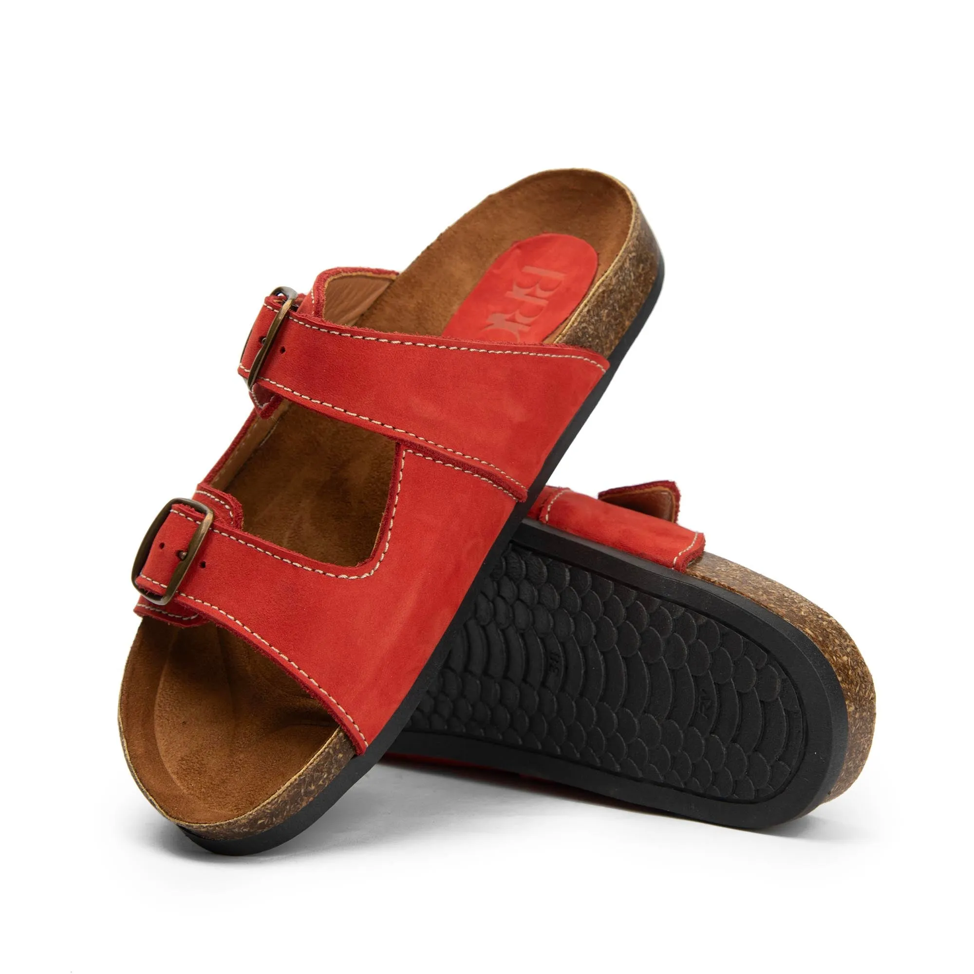 Arizona Red Natural Leather Slippers