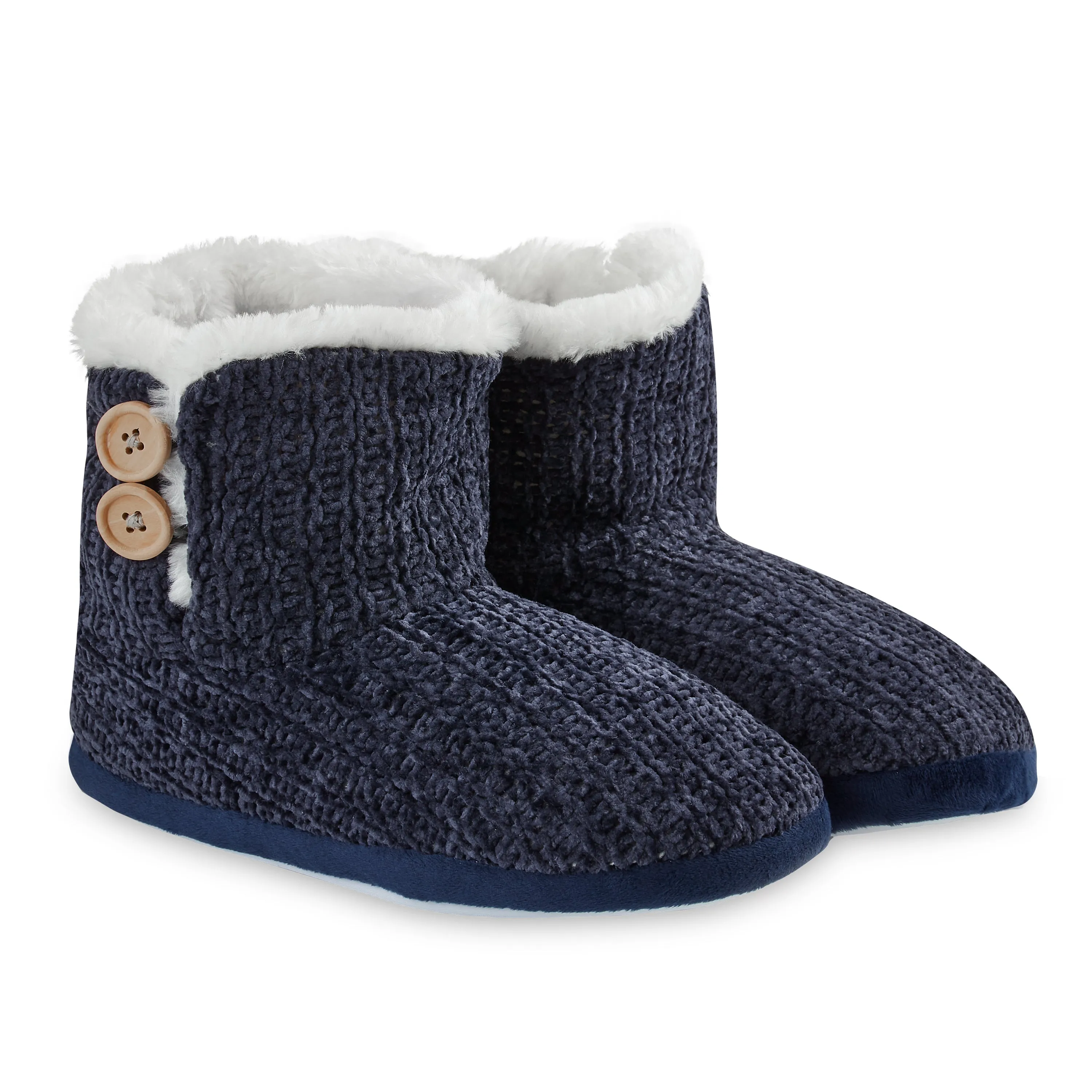 CityComfort Ladies Slippers, Faux Fur Bootie Slippers Women, Slipper Ankle Boots with Rubber Sole