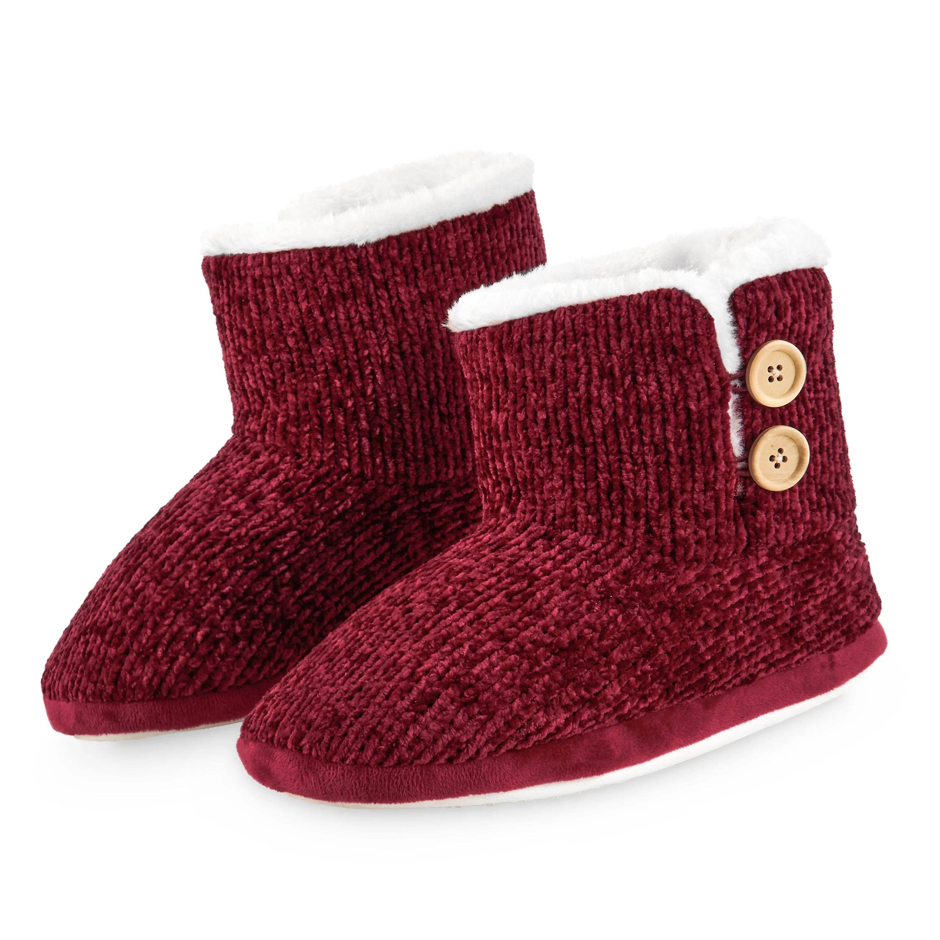 CityComfort Ladies Slippers, Faux Fur Bootie Slippers Women, Slipper Ankle Boots with Rubber Sole