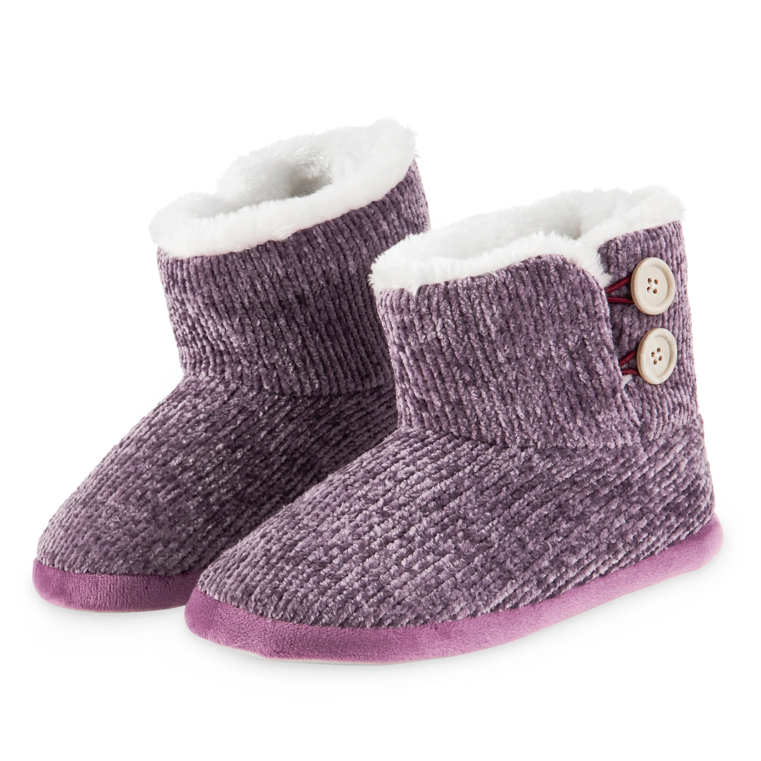 CityComfort Ladies Slippers, Faux Fur Bootie Slippers Women, Slipper Ankle Boots with Rubber Sole