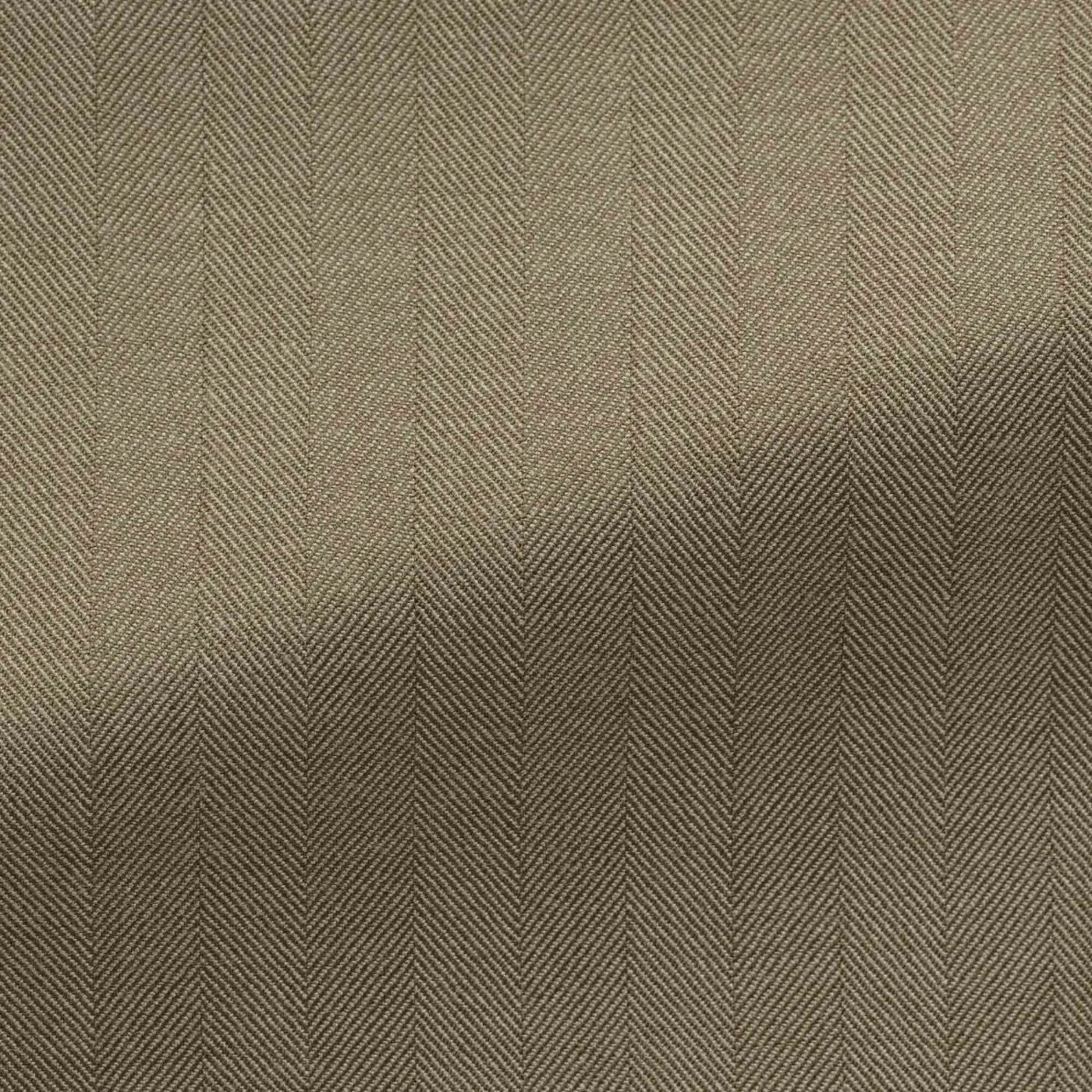 Drago Taupe Natural Bi Stretch S130 Milled Wool Solaro Herringbone