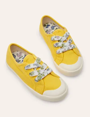 Floral Lace Canvas Shoes-Sweetcorn Yellow