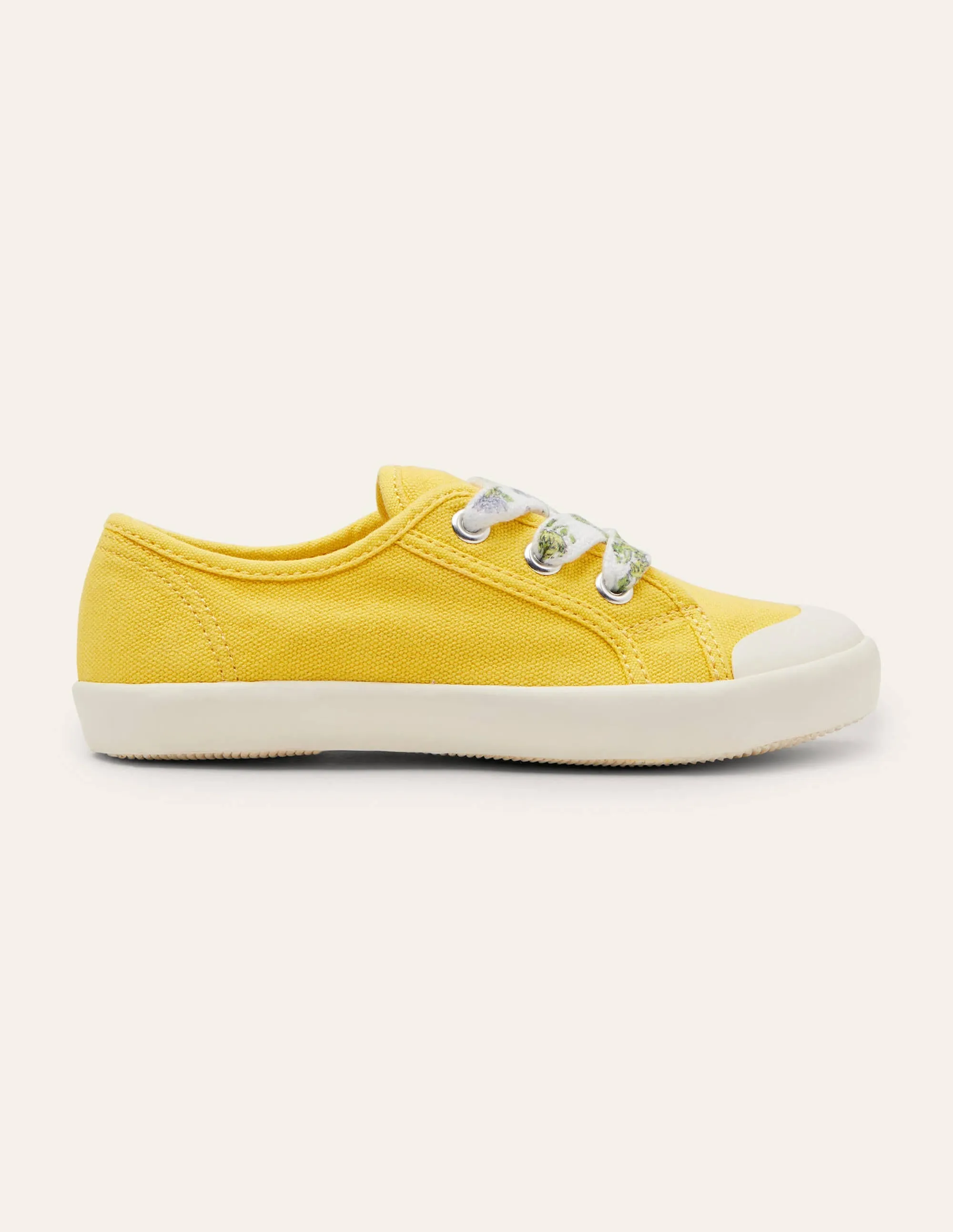 Floral Lace Canvas Shoes-Sweetcorn Yellow