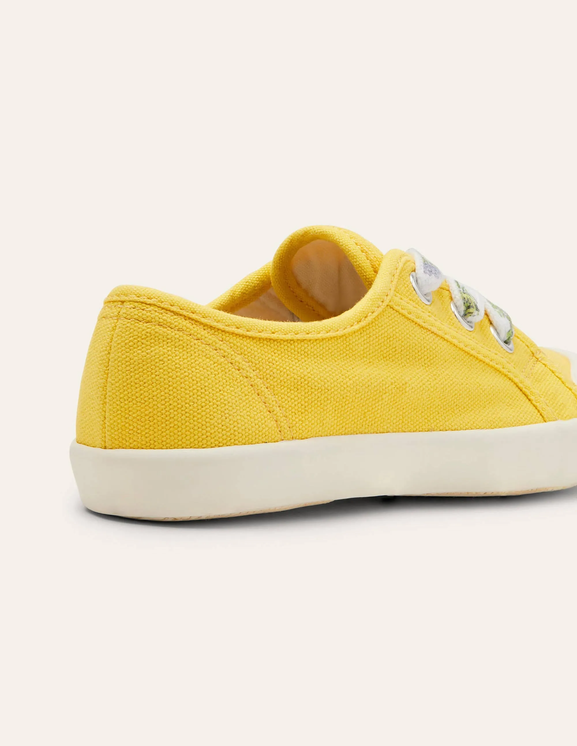 Floral Lace Canvas Shoes-Sweetcorn Yellow