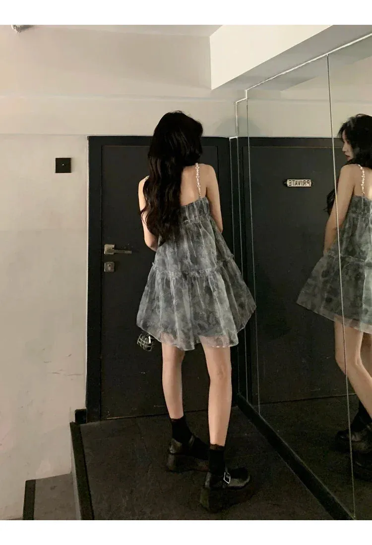 Floral Organza Mini Dress – Sweet Fairycore Aesthetic From Kawaii Stop