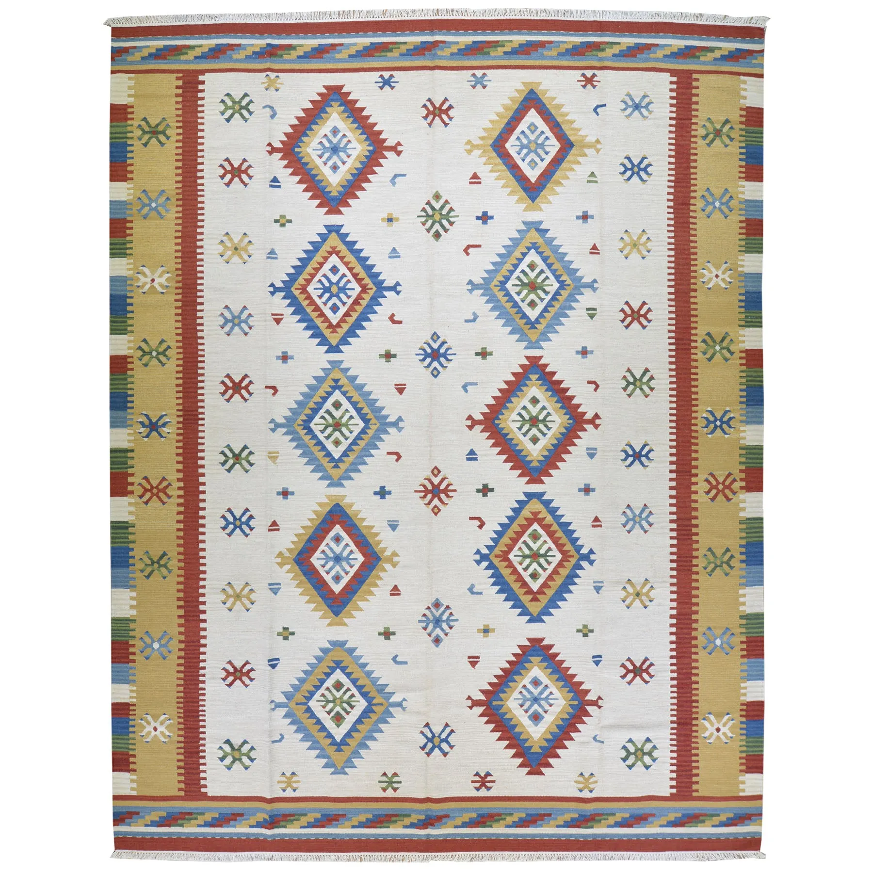Hand-Woven Reversible Tukish Design Kilim Rug (Size 9.2 X 11.10) Brral-3462