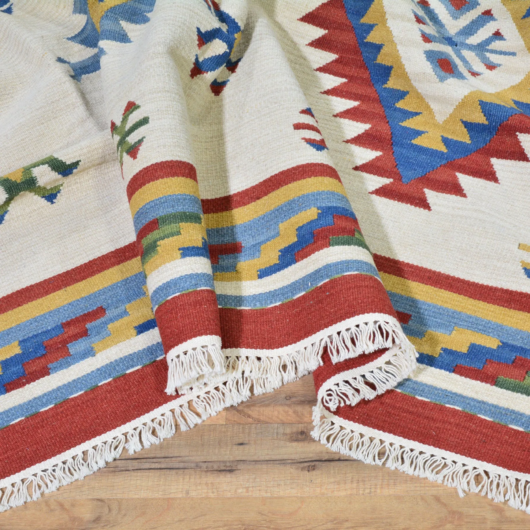 Hand-Woven Reversible Tukish Design Kilim Rug (Size 9.2 X 11.10) Brral-3462