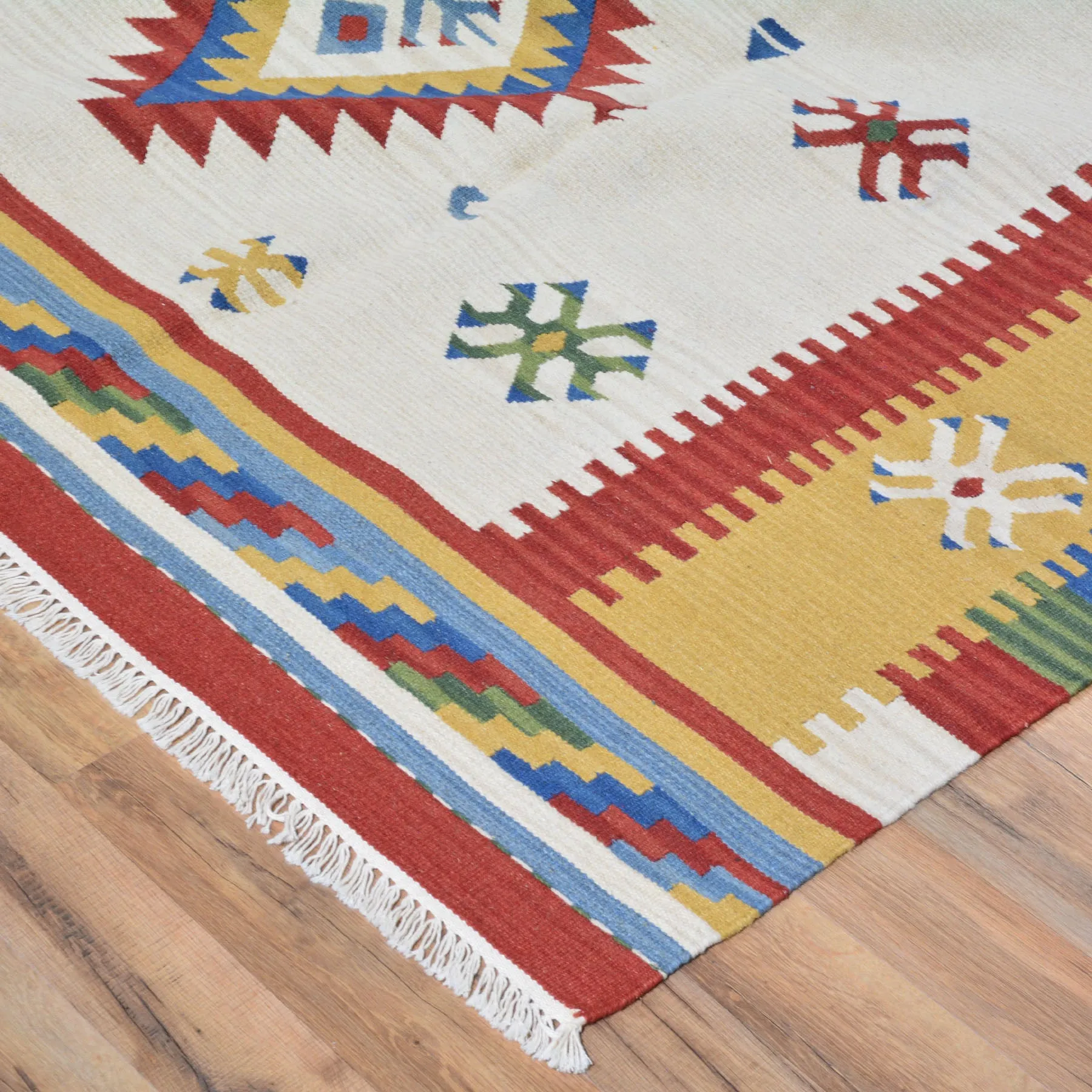 Hand-Woven Reversible Tukish Design Kilim Rug (Size 9.2 X 11.10) Brral-3462
