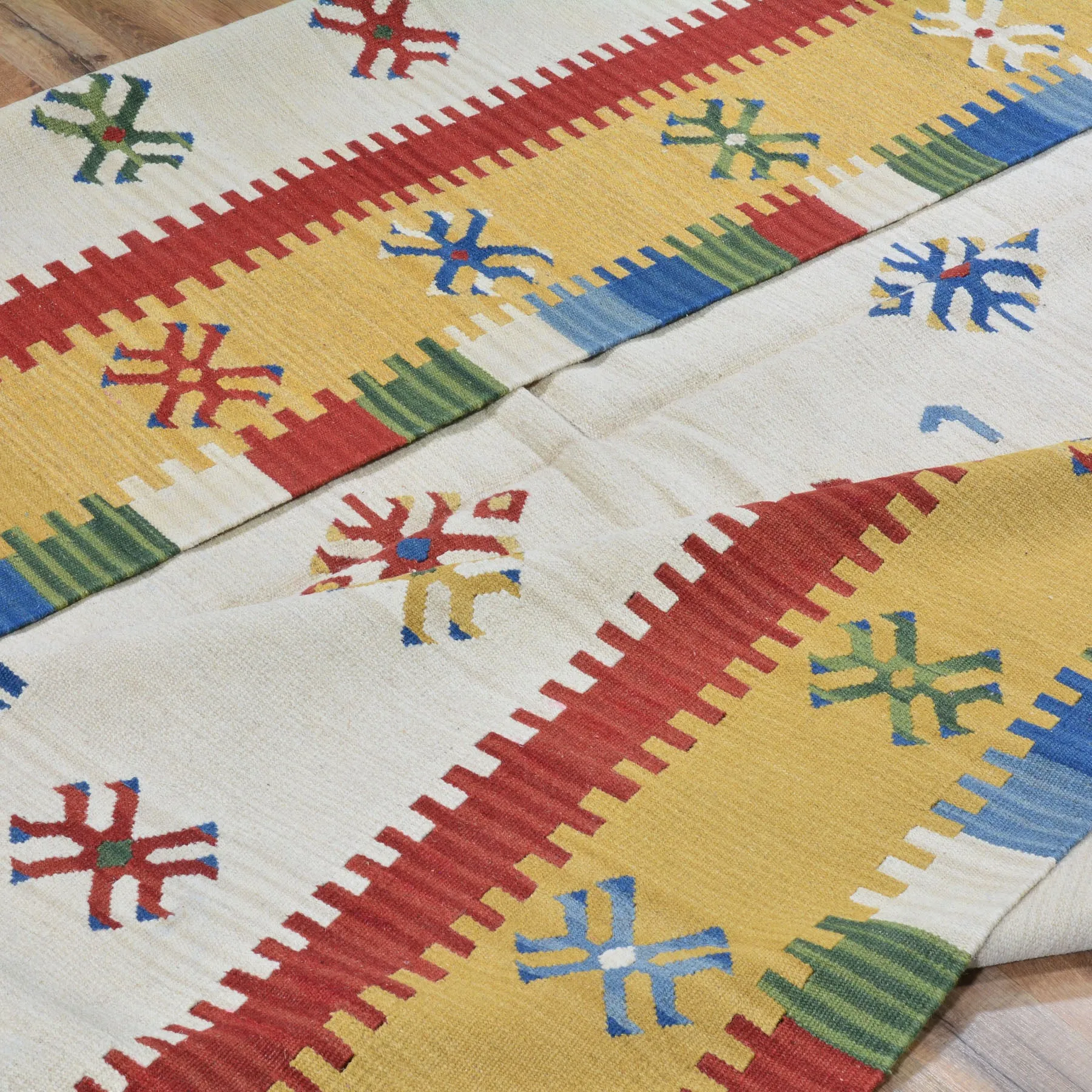 Hand-Woven Reversible Tukish Design Kilim Rug (Size 9.2 X 11.10) Brral-3462