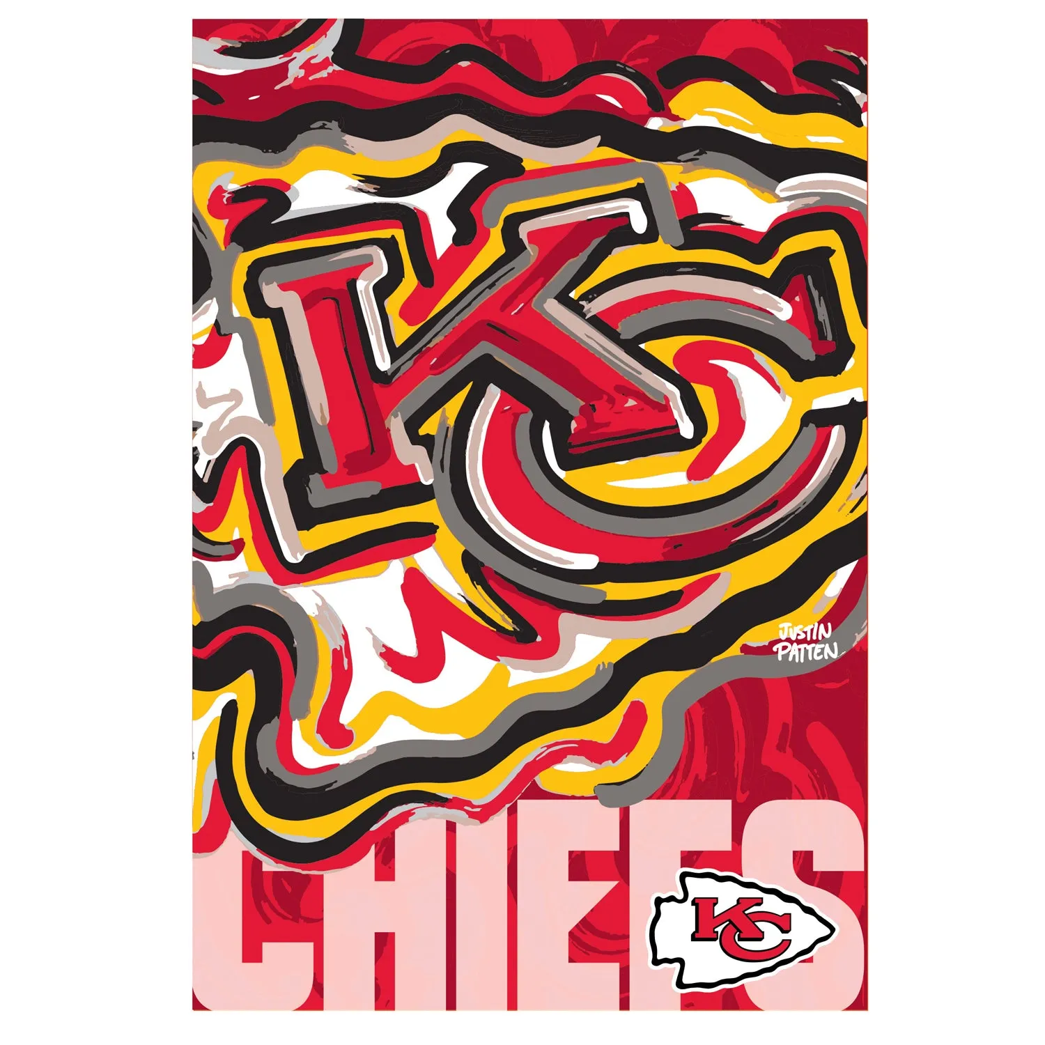 Kansas City Chiefs, Suede GDN, Justin Patten Logo,14s3815jpal