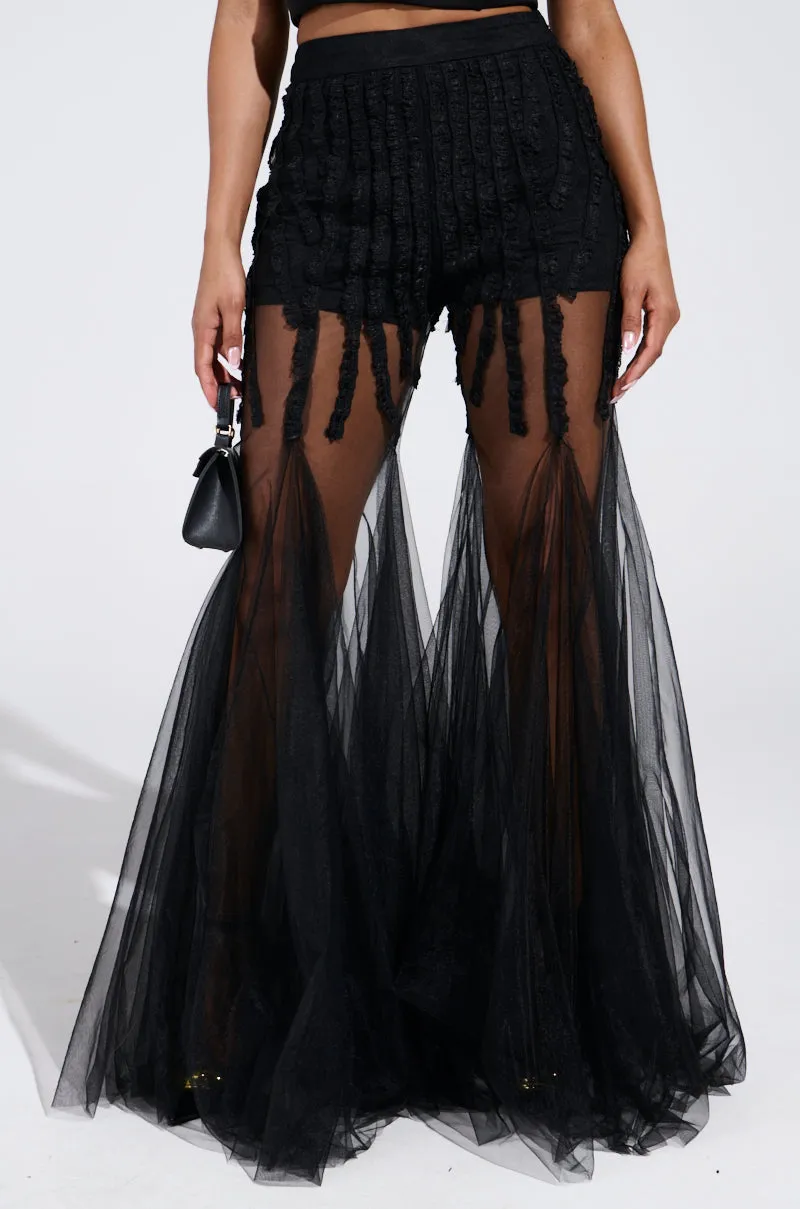 KYLIE MESH FLARE PANT