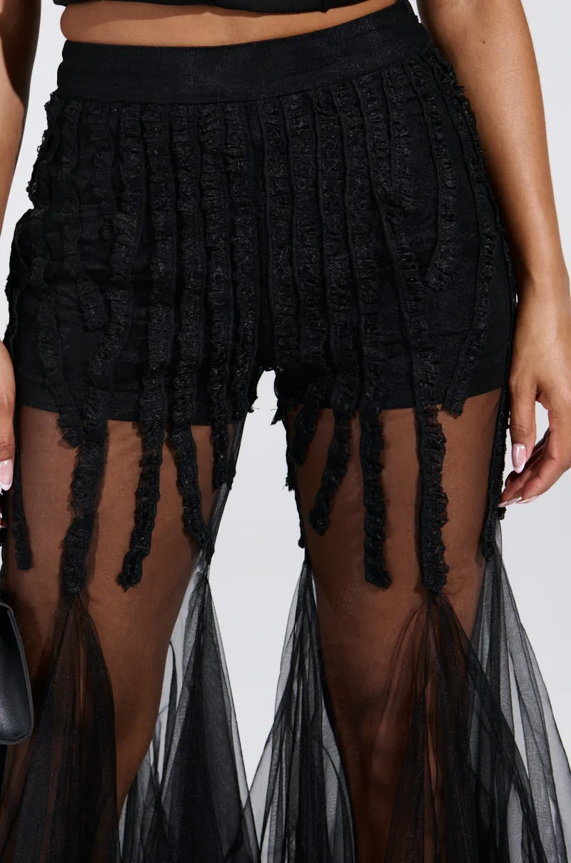 KYLIE MESH FLARE PANT