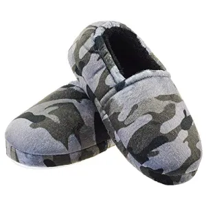 LA PLAGE Boys Camouflage Grey Slippers, Grey