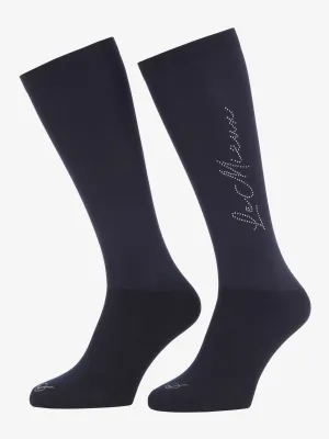 LeMieux Adults Navy Sparkle Competition Socks