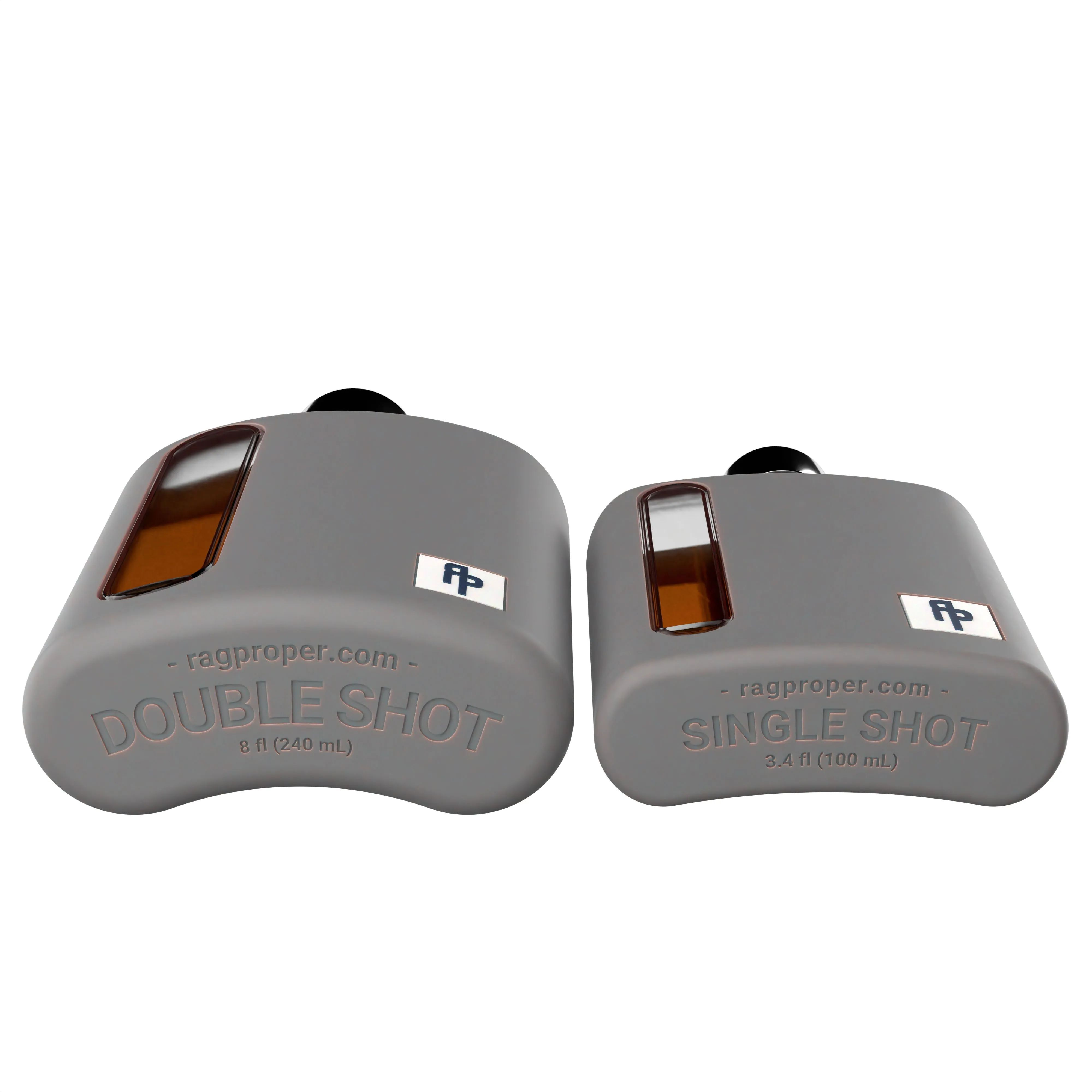Lone Star Gray Silicone Glass Flask Gift Set (Single Shot 100ml   Double Shot 240ml)