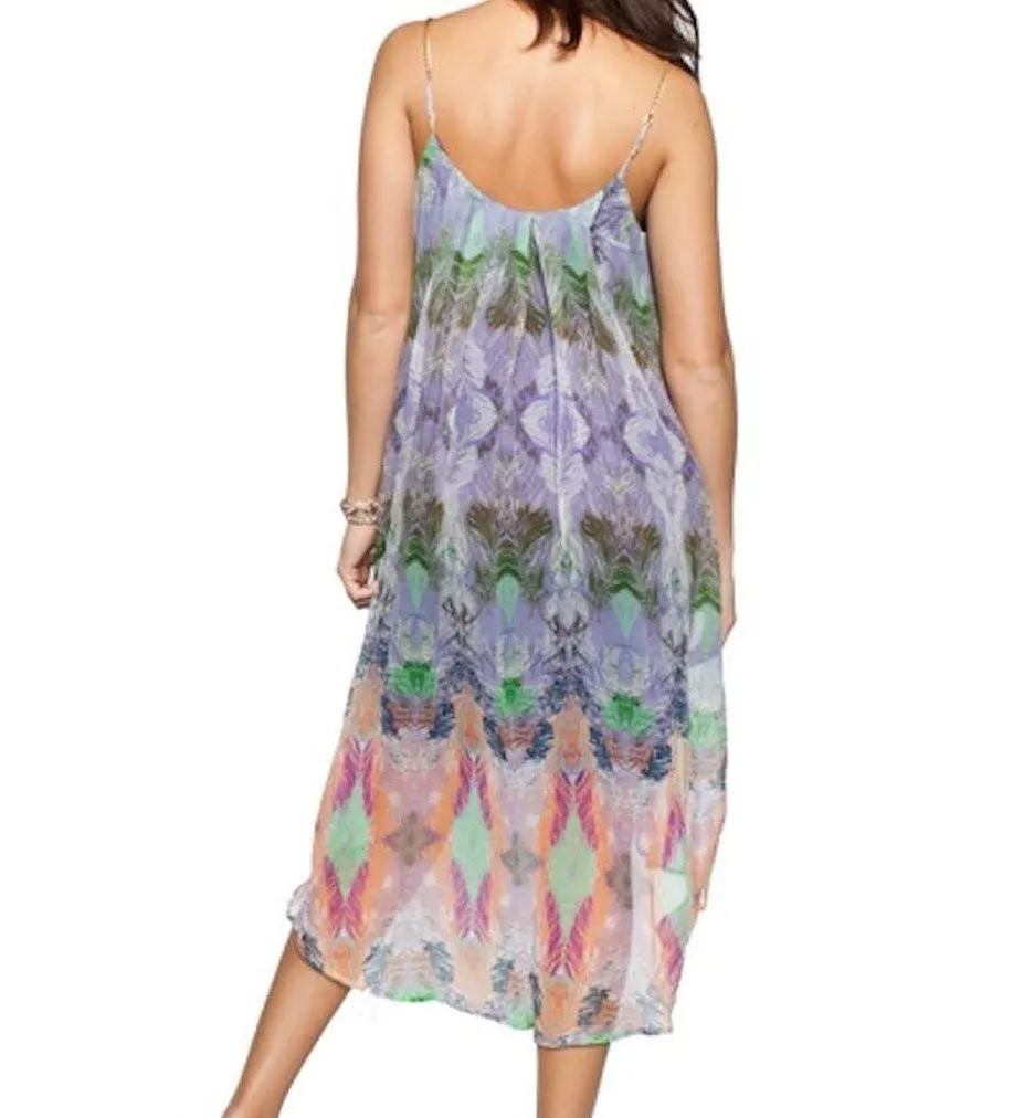 Purple Meadow Chain Strap High-Low Dress