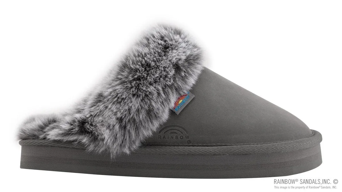 Rainbow Sandals Women's Sunset Snugs Premier Leather Grey Slipper