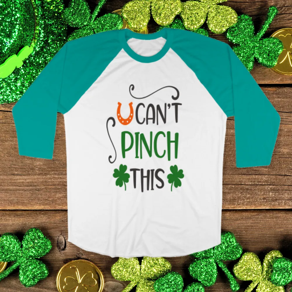 St. Patrick's Day Woman's 3/4" Raglan Tee Shirt - Pinch This