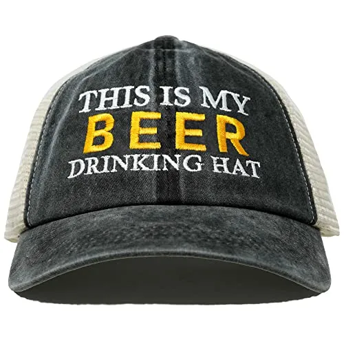 This is My Drinking Hat Cotton Mesh Baseball Cap by Funky Junque