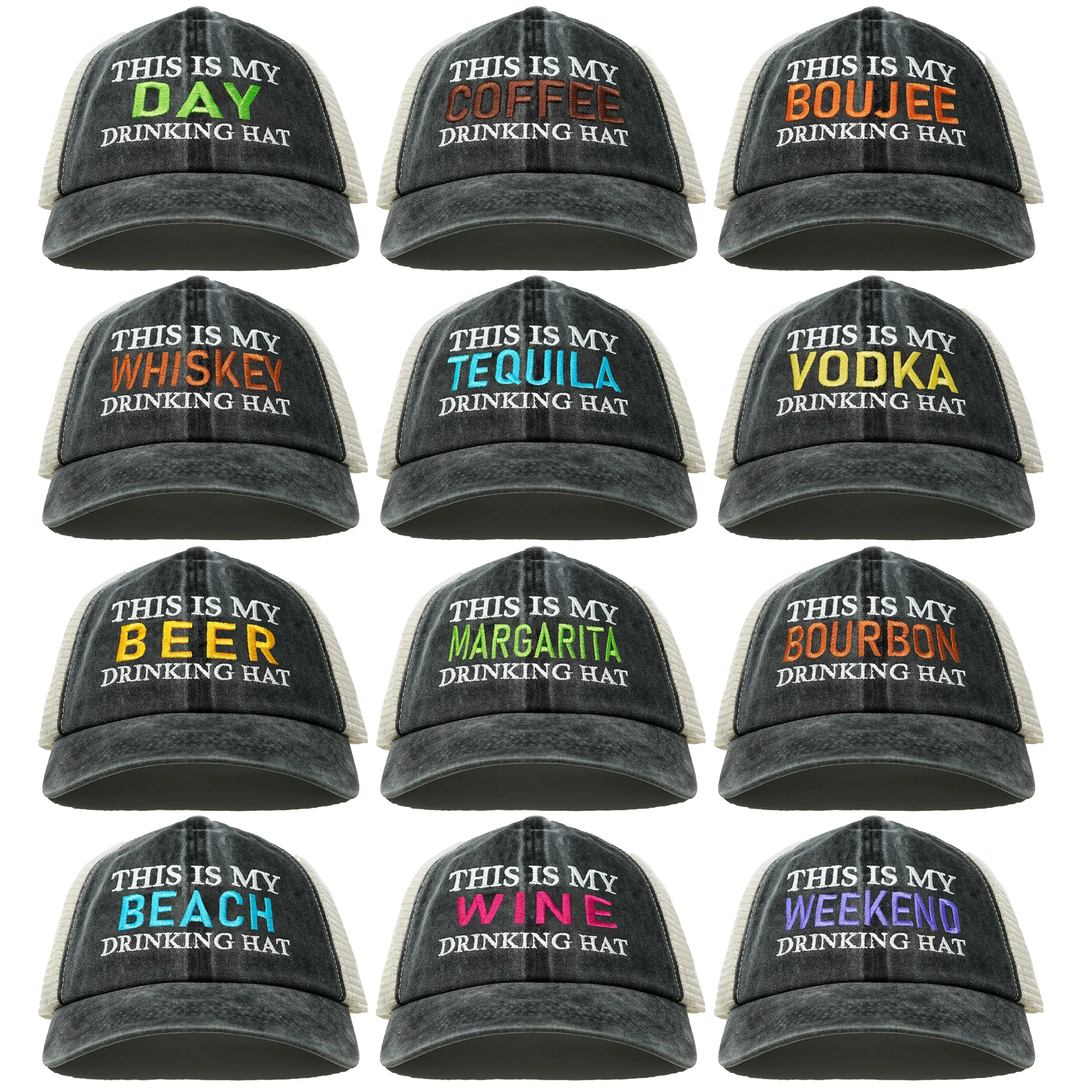 This is My Drinking Hat Cotton Mesh Baseball Cap by Funky Junque