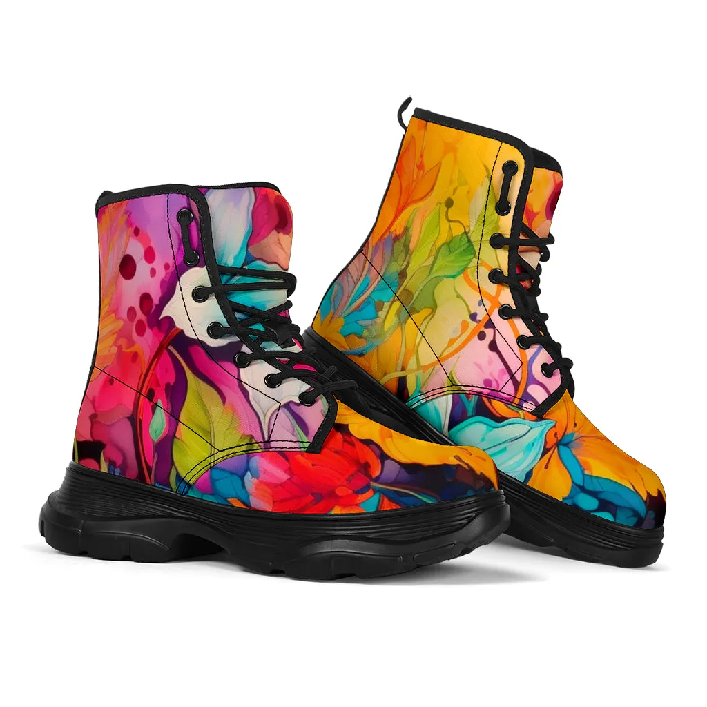 Wild Flowers Chunky Boots