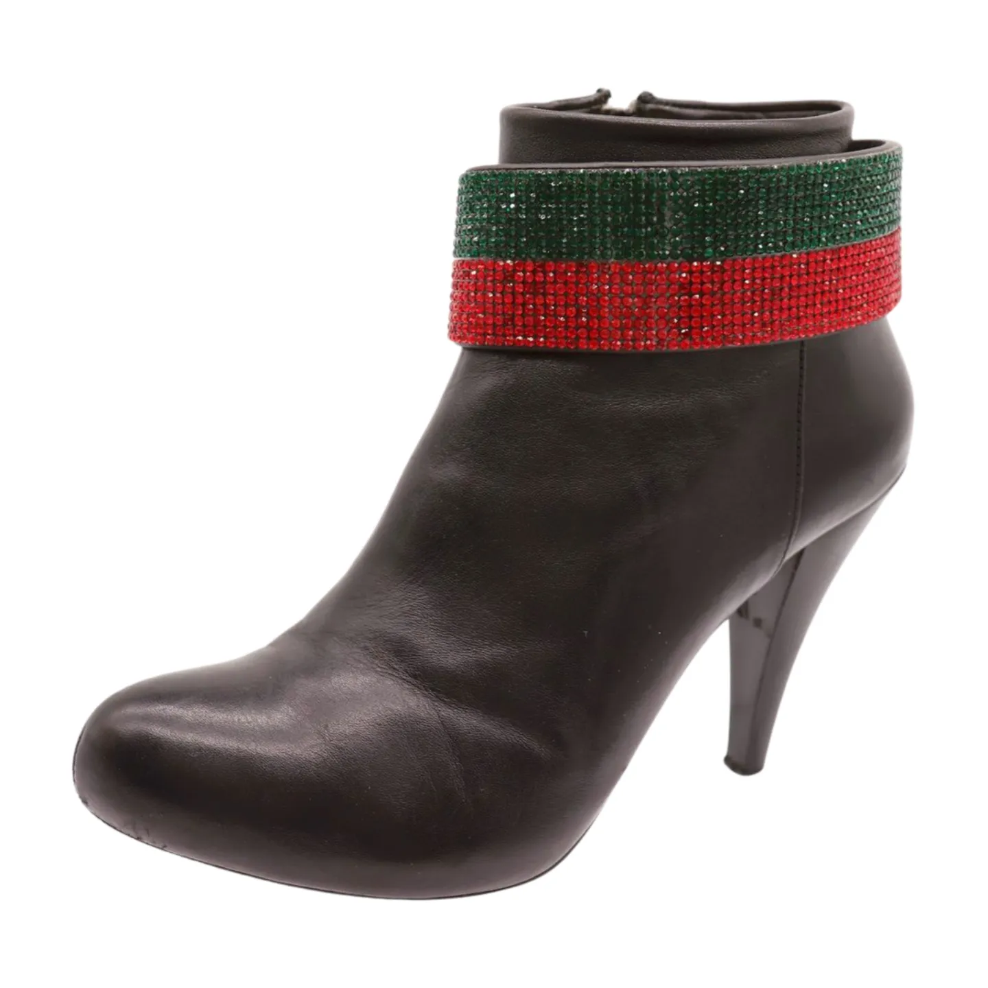 Women Gold Metal Boot Chain Bracelet Bling Shoe Green Red Band Charm Wide Strap