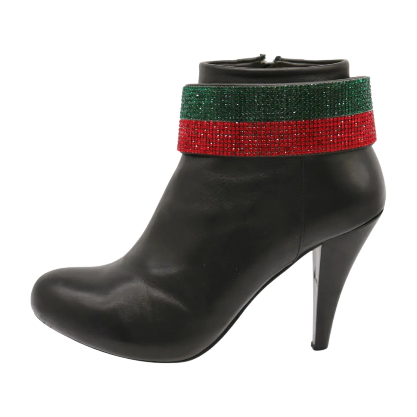 Women Gold Metal Boot Chain Bracelet Bling Shoe Green Red Band Charm Wide Strap