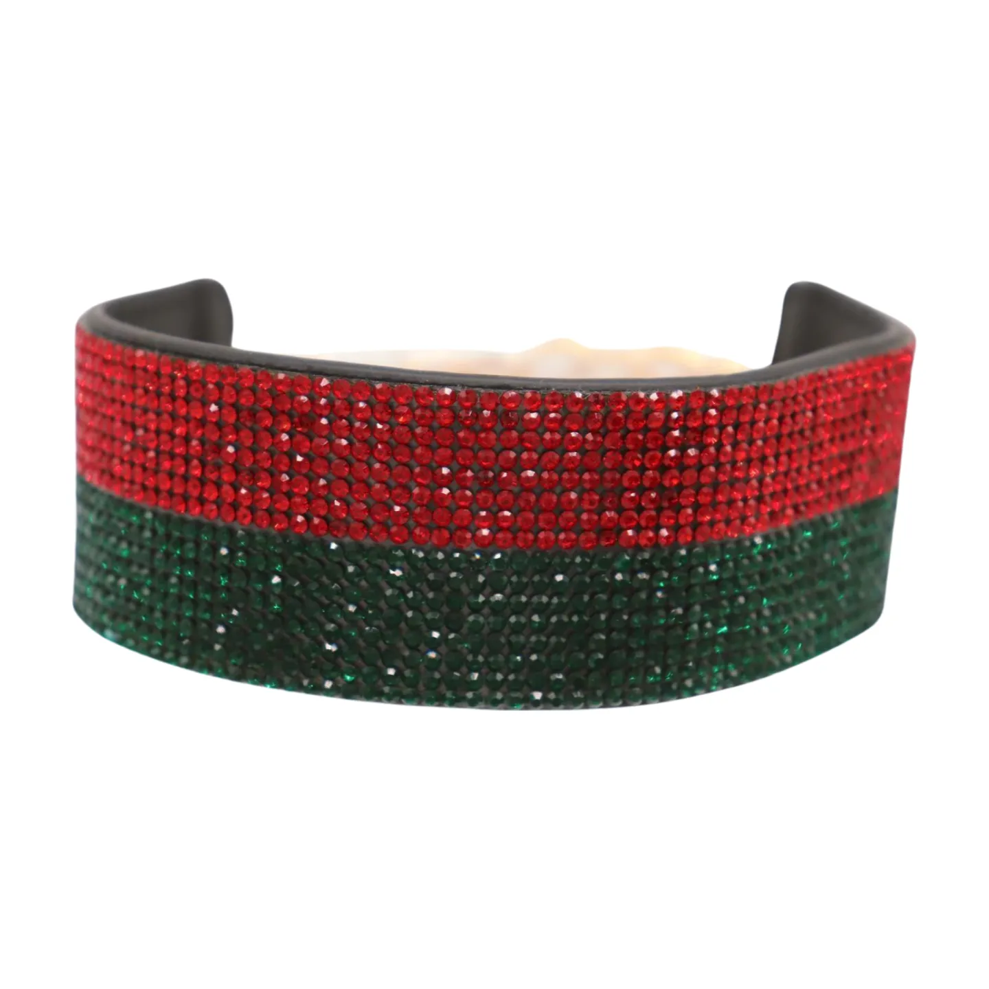 Women Gold Metal Boot Chain Bracelet Bling Shoe Green Red Band Charm Wide Strap