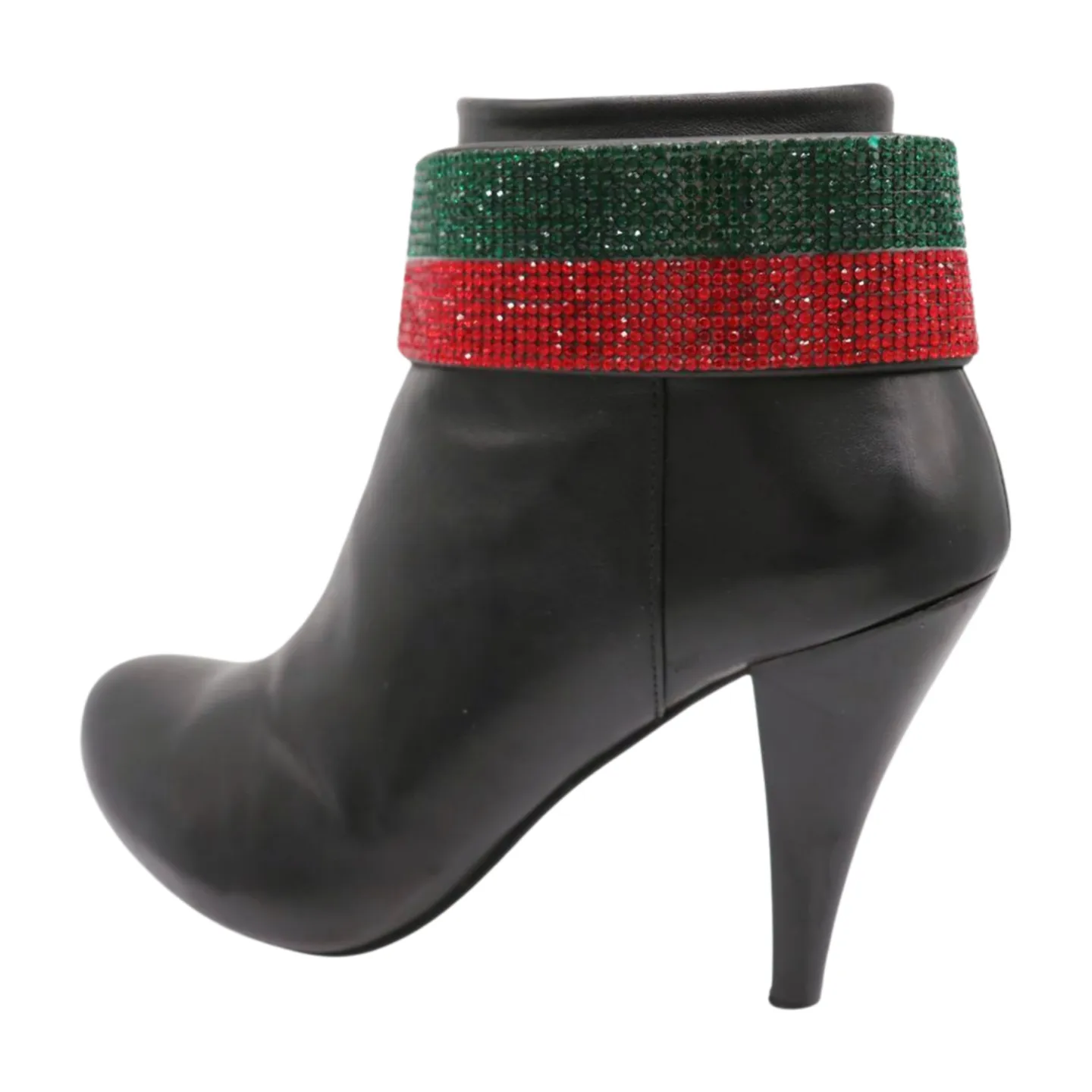Women Gold Metal Boot Chain Bracelet Bling Shoe Green Red Band Charm Wide Strap