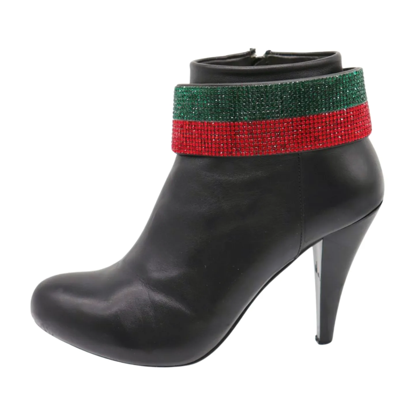 Women Gold Metal Boot Chain Bracelet Bling Shoe Green Red Band Charm Wide Strap