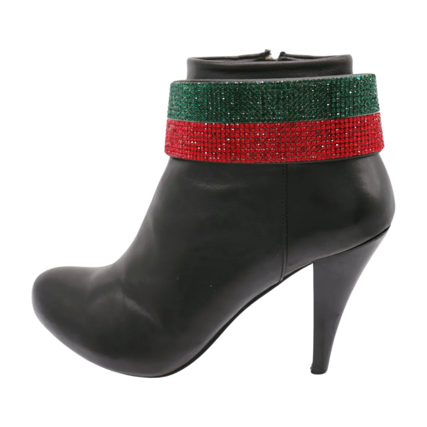 Women Gold Metal Boot Chain Bracelet Bling Shoe Green Red Band Charm Wide Strap