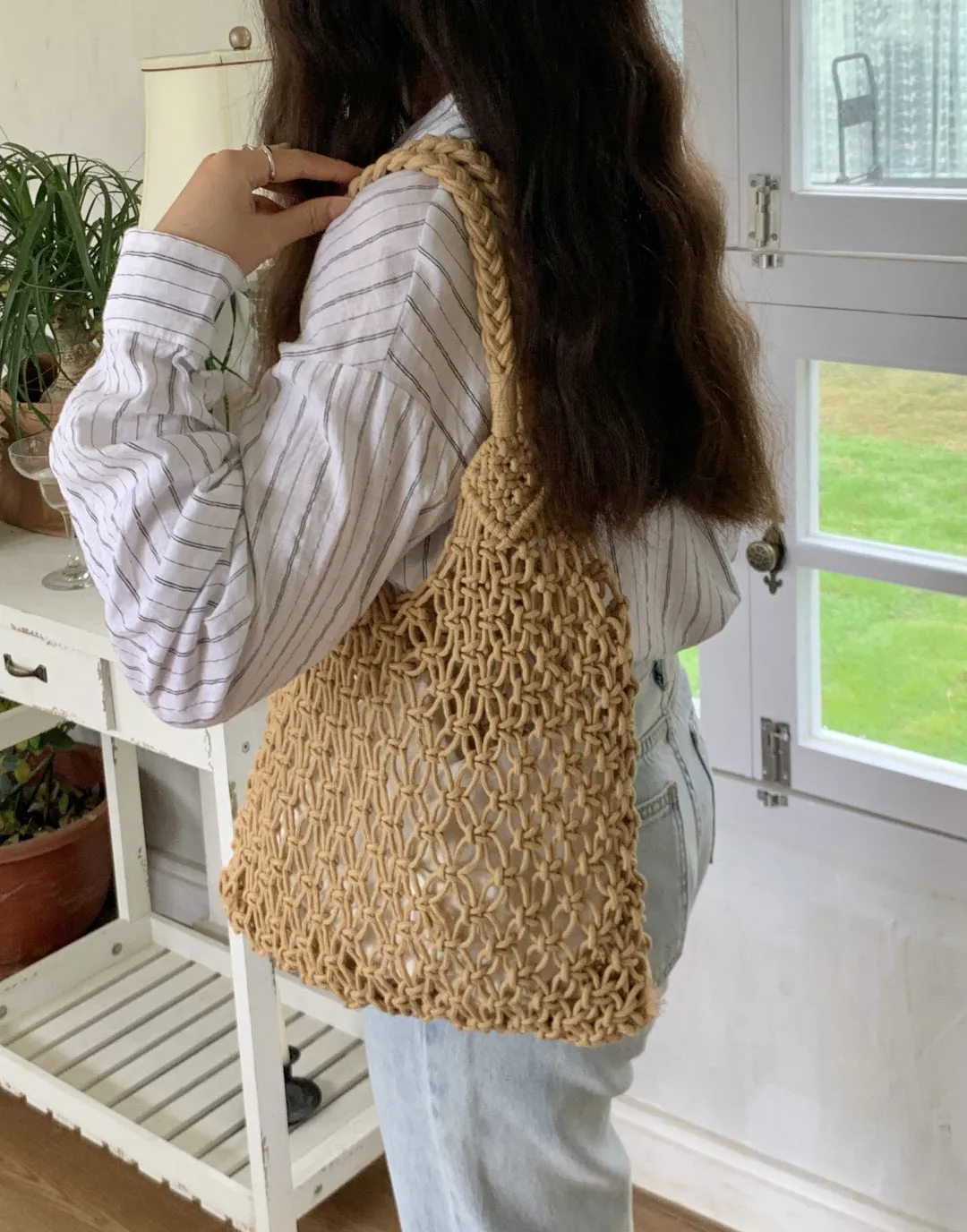 Women Woven Tote Large Beach Handmade Weaving Shoulder&Underarm Bag