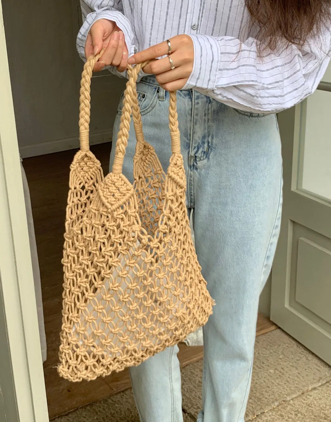 Women Woven Tote Large Beach Handmade Weaving Shoulder&Underarm Bag