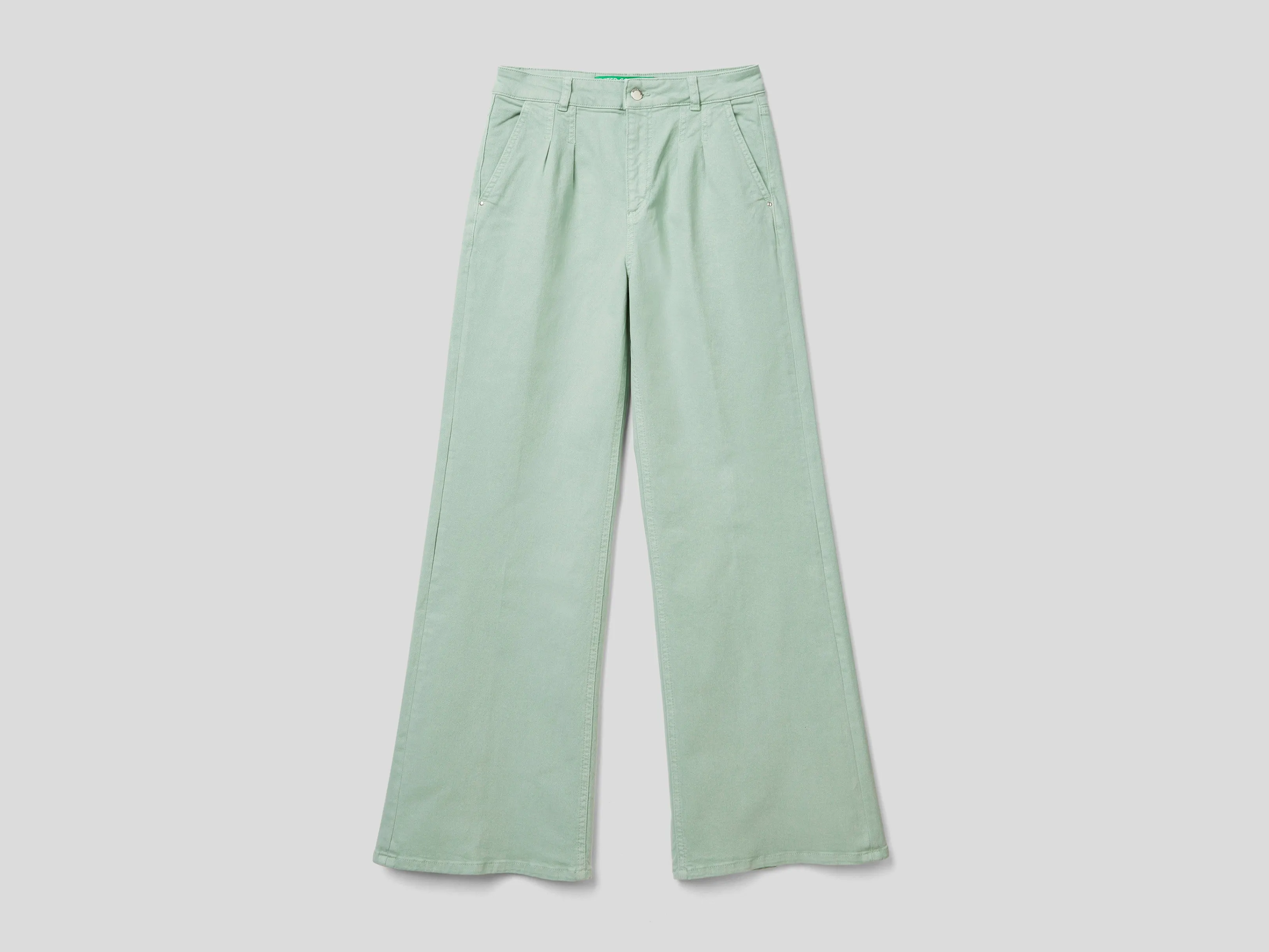Womens Flared Trousers with Pleated Design