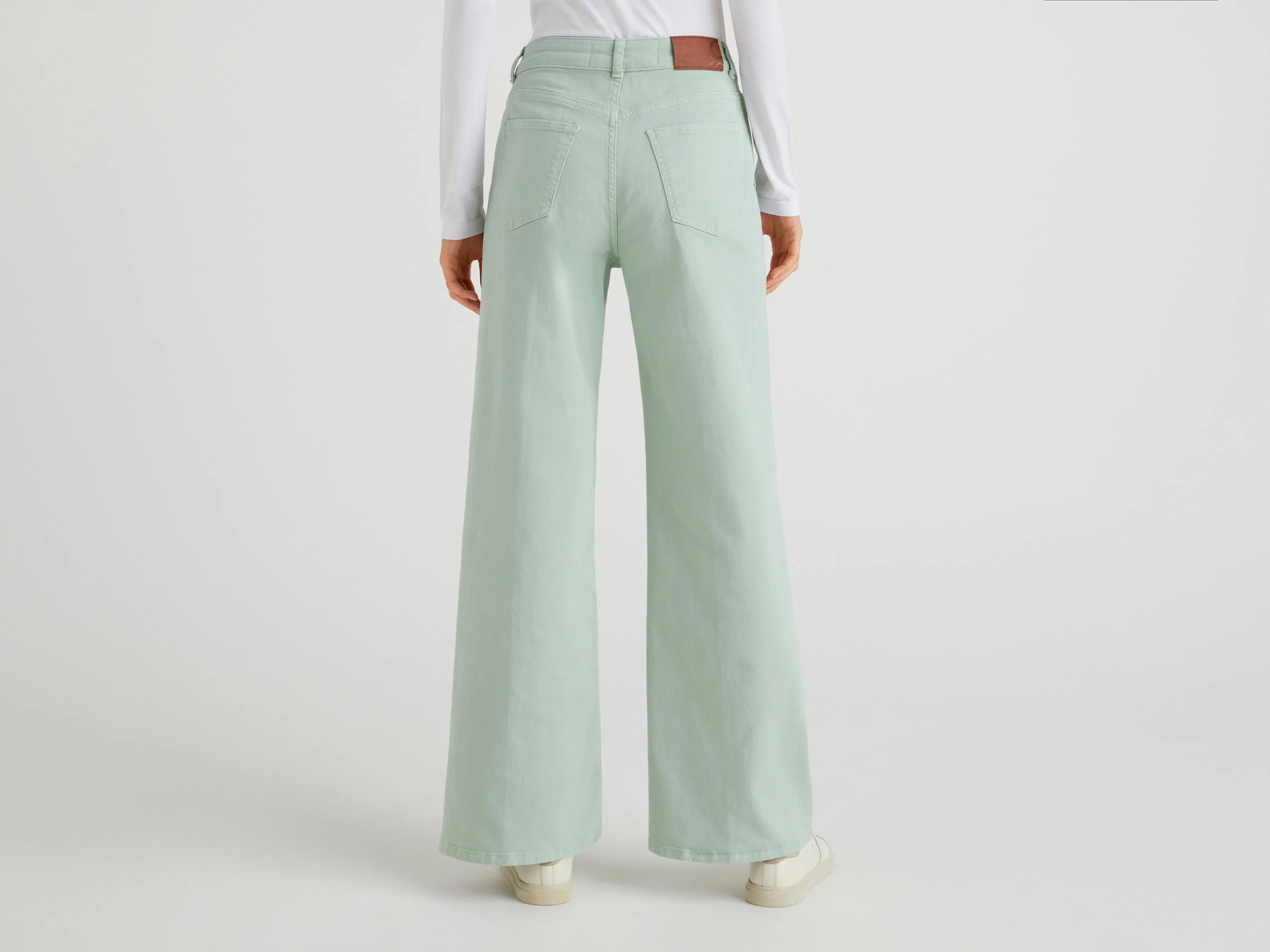 Womens Flared Trousers with Pleated Design